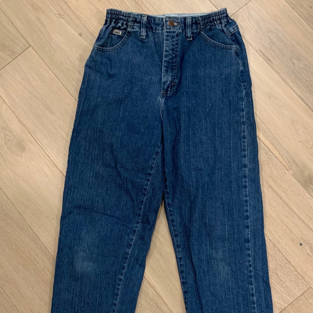 straight-leg denim jeans